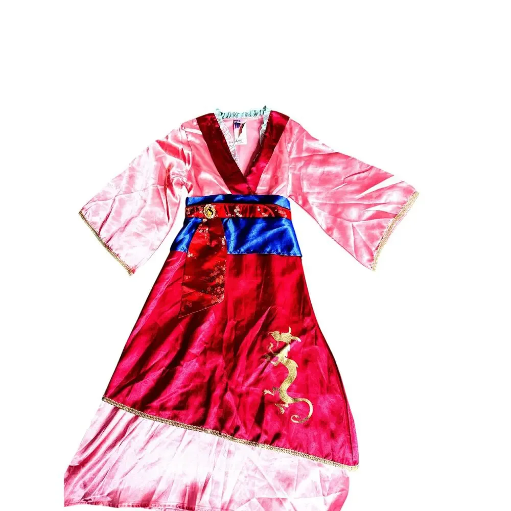 Disney Store Princess Mulan Costume Kimono Dress Up Gown Girls [7-8]